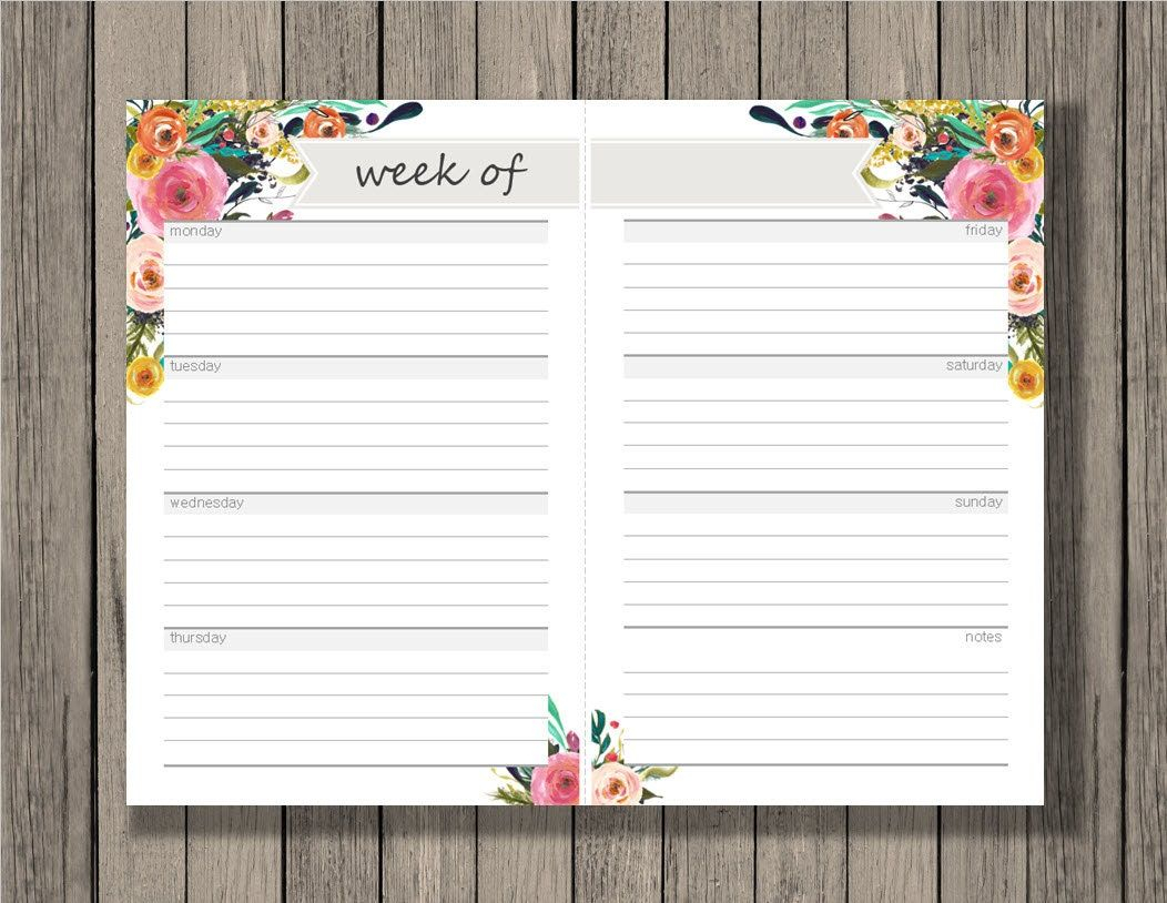 Weekly Calendar Blank Week Sheets Printable Calendar