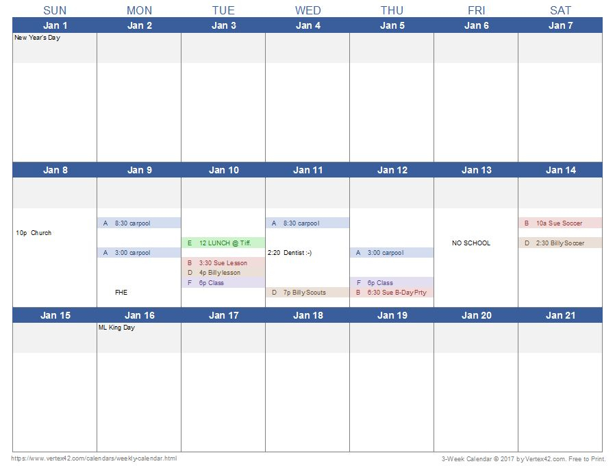 weekly calendar creator calendar printable week