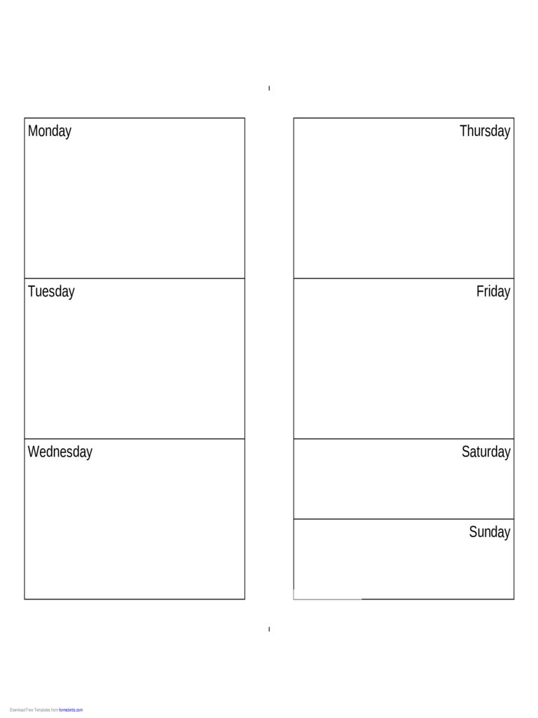 weekly calendar (monday sunday) edit, fill, sign online