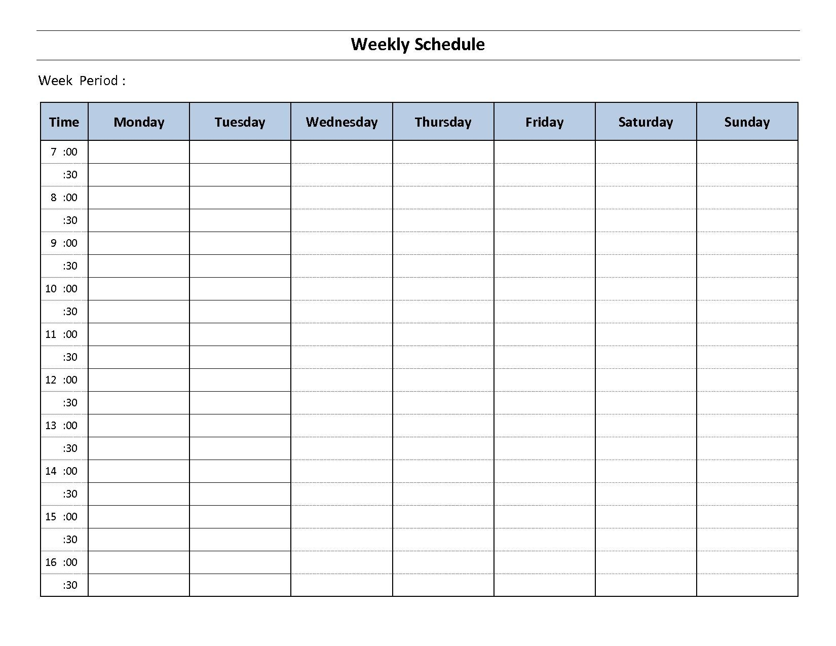 Weekly Calendar Template Word Week Calendar Template Top 5