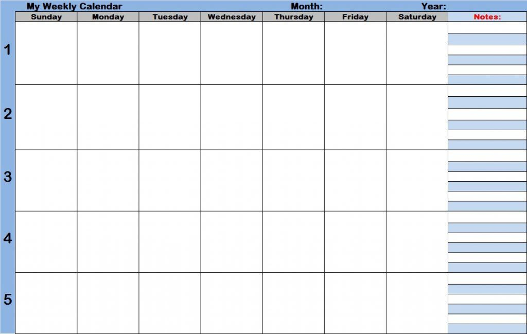 Weekly Calendar With Time Slots Printable Week Calendar