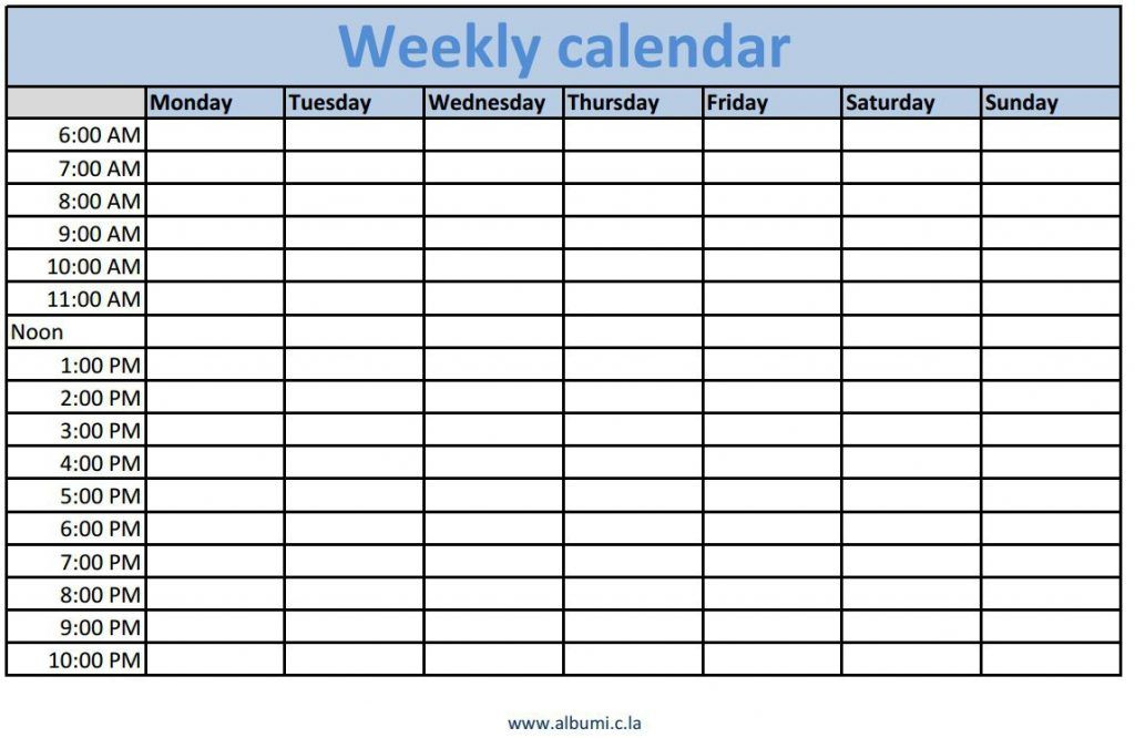 weekly calendar with time slots printable year calendar