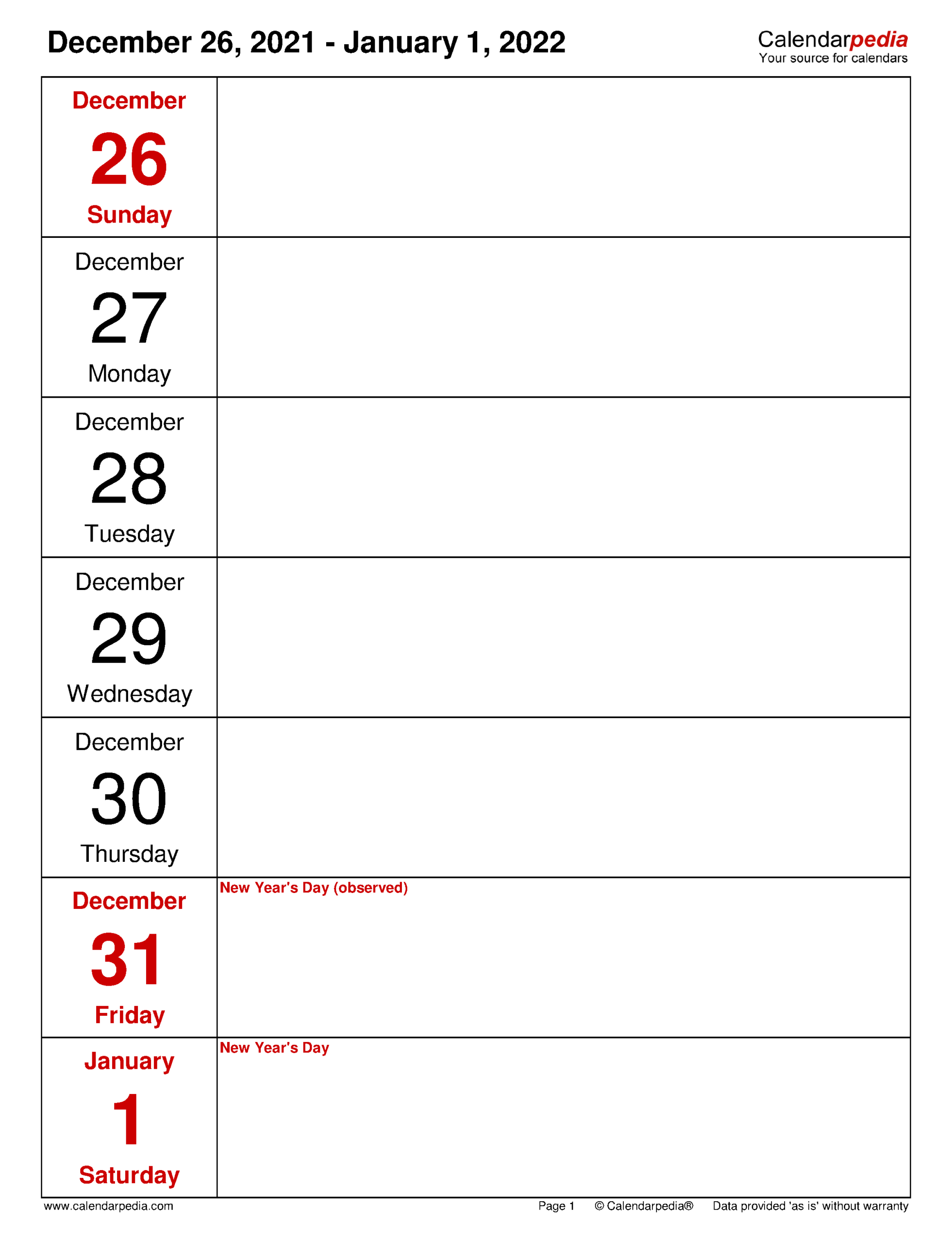 Weekly Calendars 2022 For Excel 12 Free Printable Templates