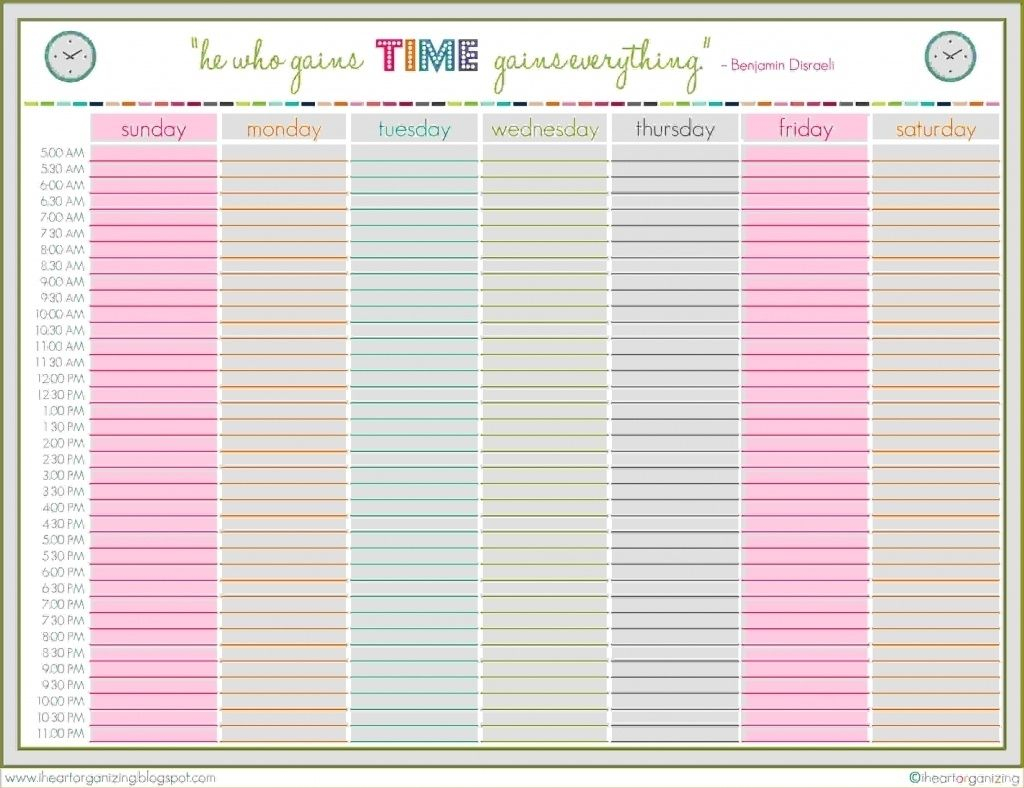 Weekly Planner Printable 5 Am Start Template Calendar Design