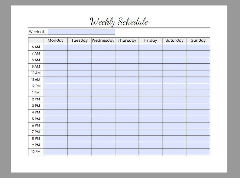 Weekly Schedule Pink Editable Pdf Hourly Schedule