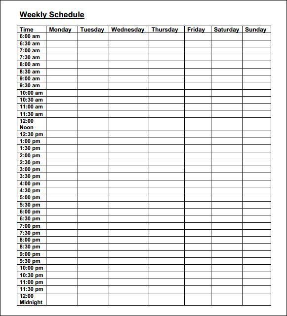 Weekly Schedule Template Pdf … | Weekly Schedule, Schedule