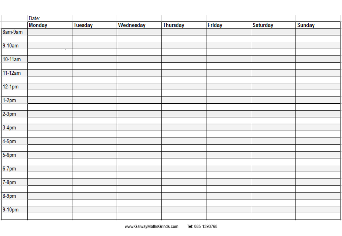 witch week | weekly calendar template, timetable template