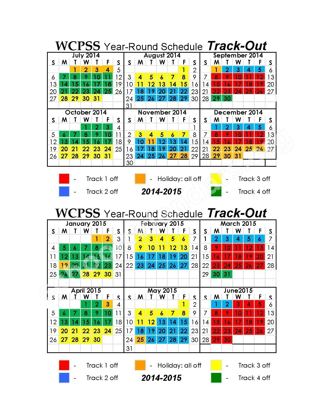 Year Round Calendar Wake County : Free Calendar Template
