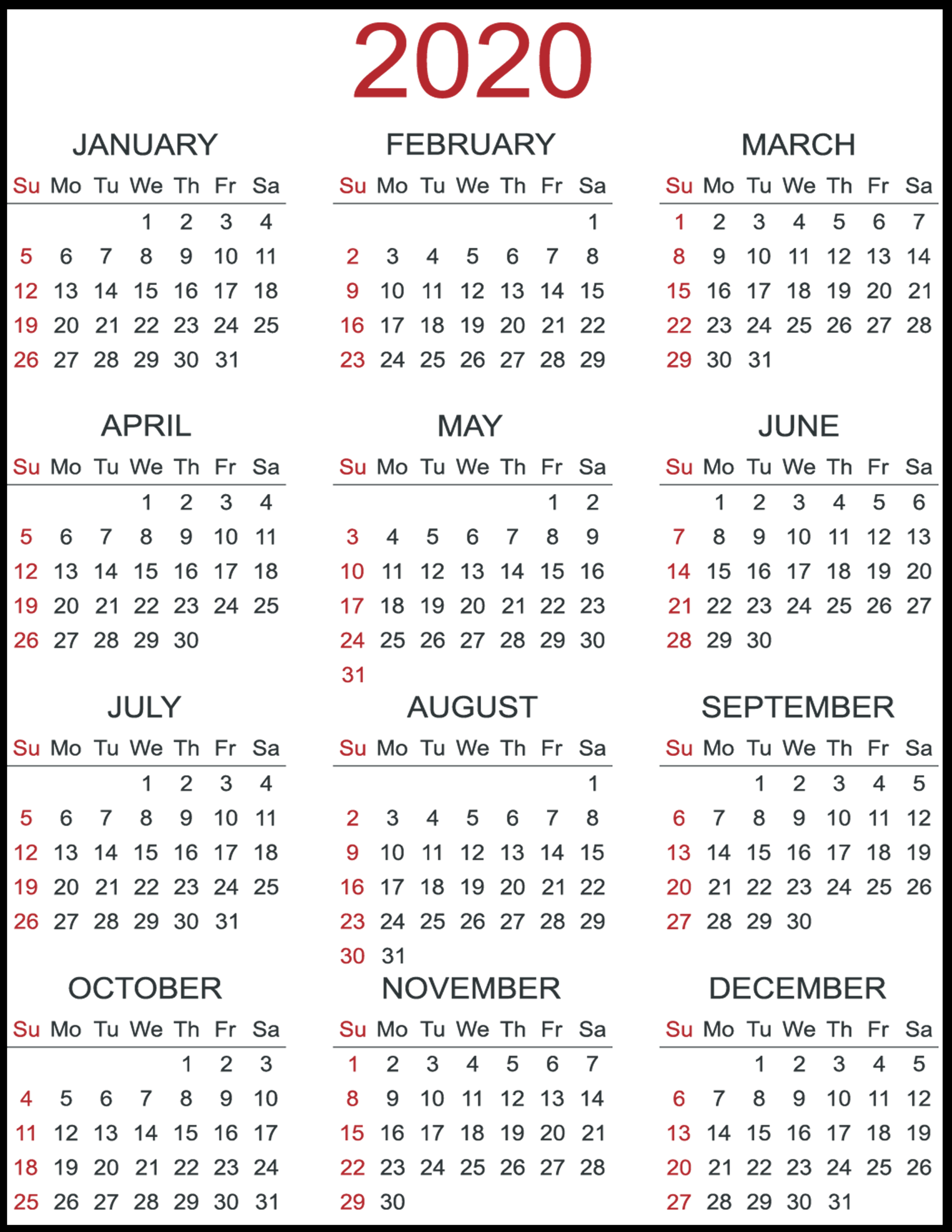 Yearly1 | Printable Template Calendar