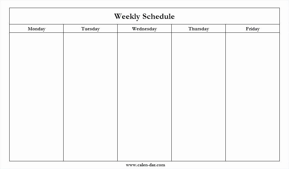 41 Monday Through Friday Hourly Calendar | Ufreeonline Template