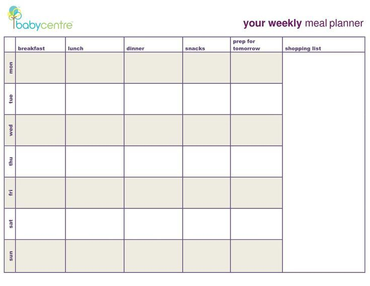 7 Day Menu Planner Template Awesome Meal Planning Calendar Template