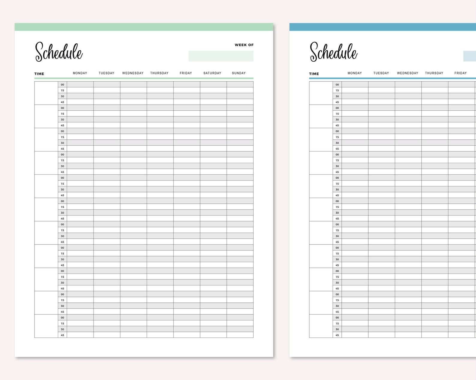 Blank Hour Printable Appointment Book 15 Minute Increments