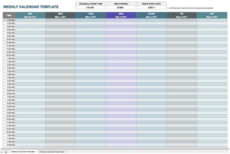 Calendar Template 15 Minute Increments | Daily Calendar Template, Excel