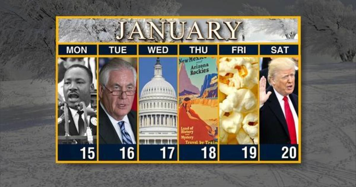 calendar: week of january 15 cbs news