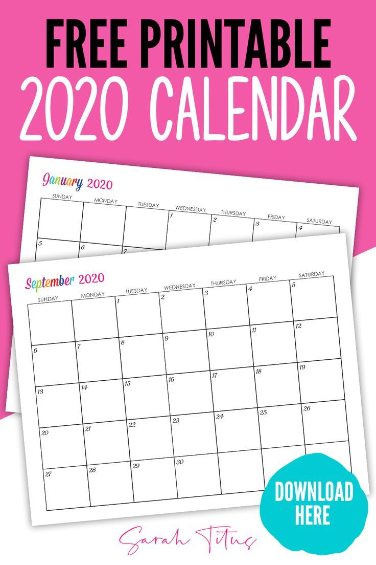 Custom Editable 2020 Free Printable Calendars | Free Printable Calendar