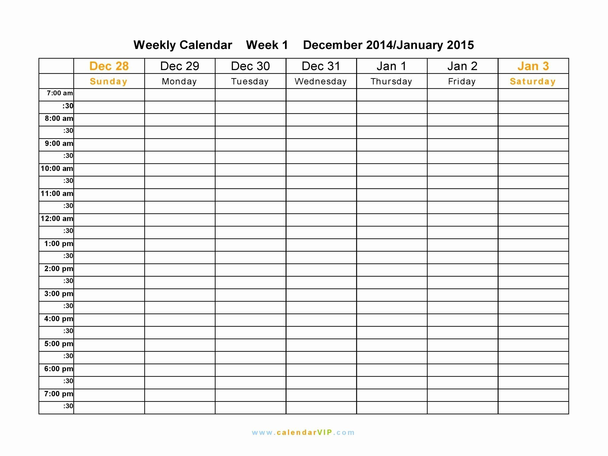 daily schedule template printable fresh free printable weekly calendar