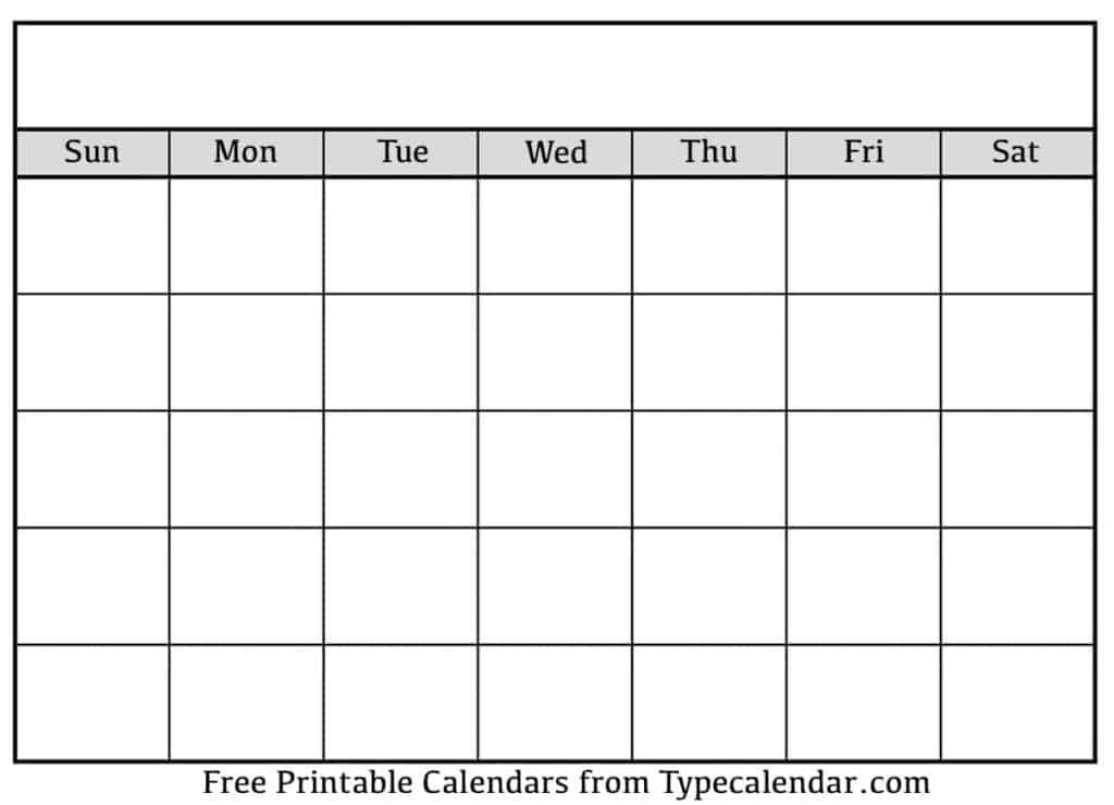 download printable blank calendar templates