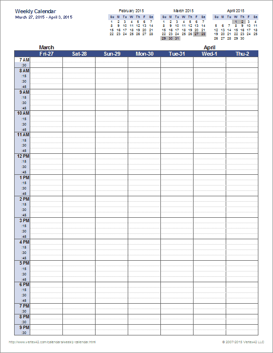 Download The Weekly Calendar Template | Weekly Calendar Template, Blank