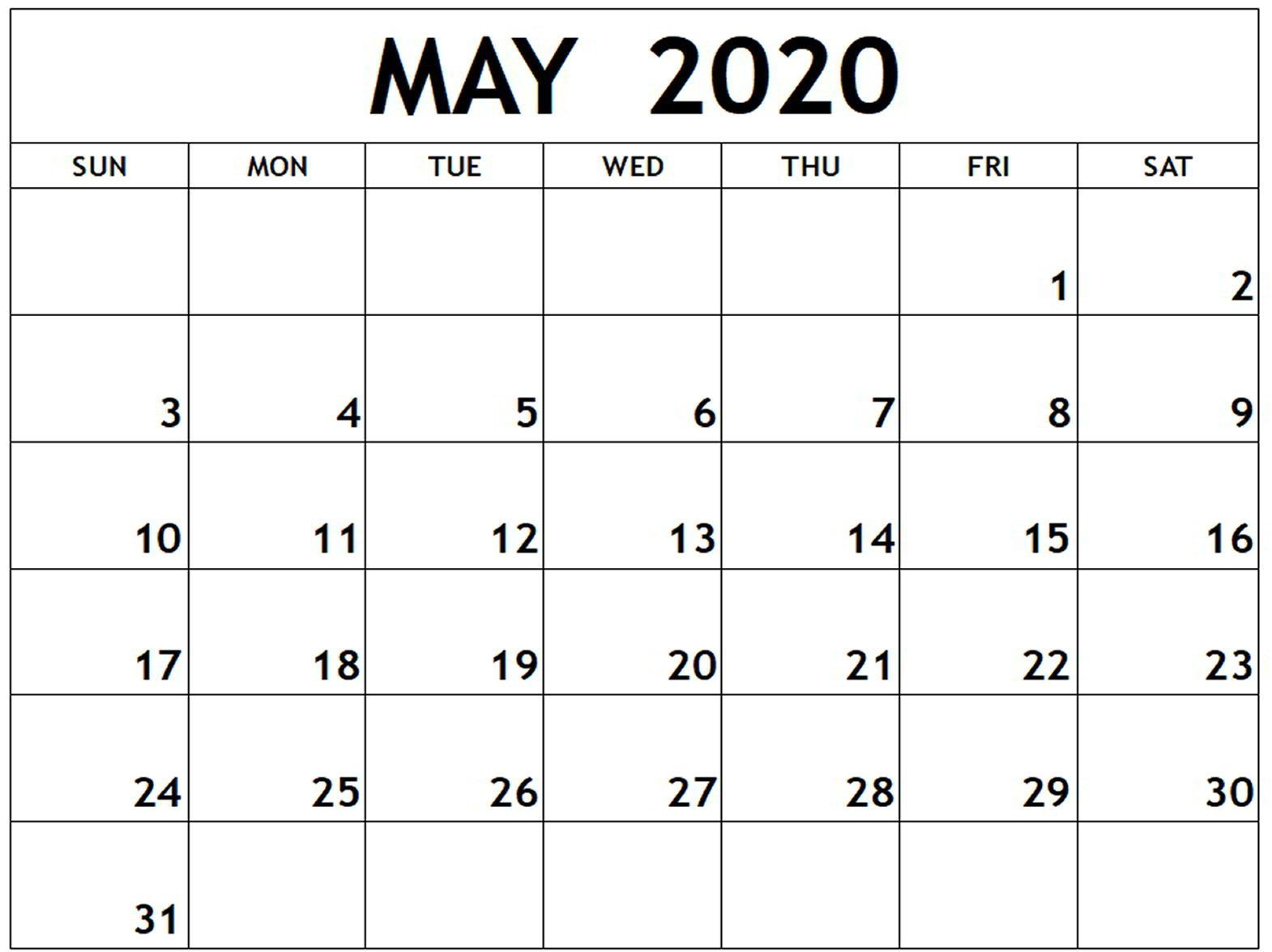 free may 2020 printable calendar in pdf word excel with holidays