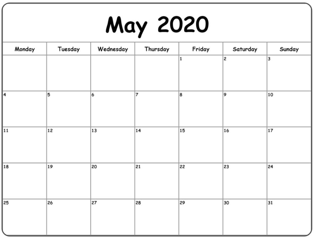 Free Printable May 2020 Calendar With Different Layouts | Printable