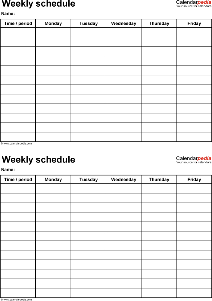 Free Weekly Schedule Templates For Pdf 18 Templates | Weekly Schedule
