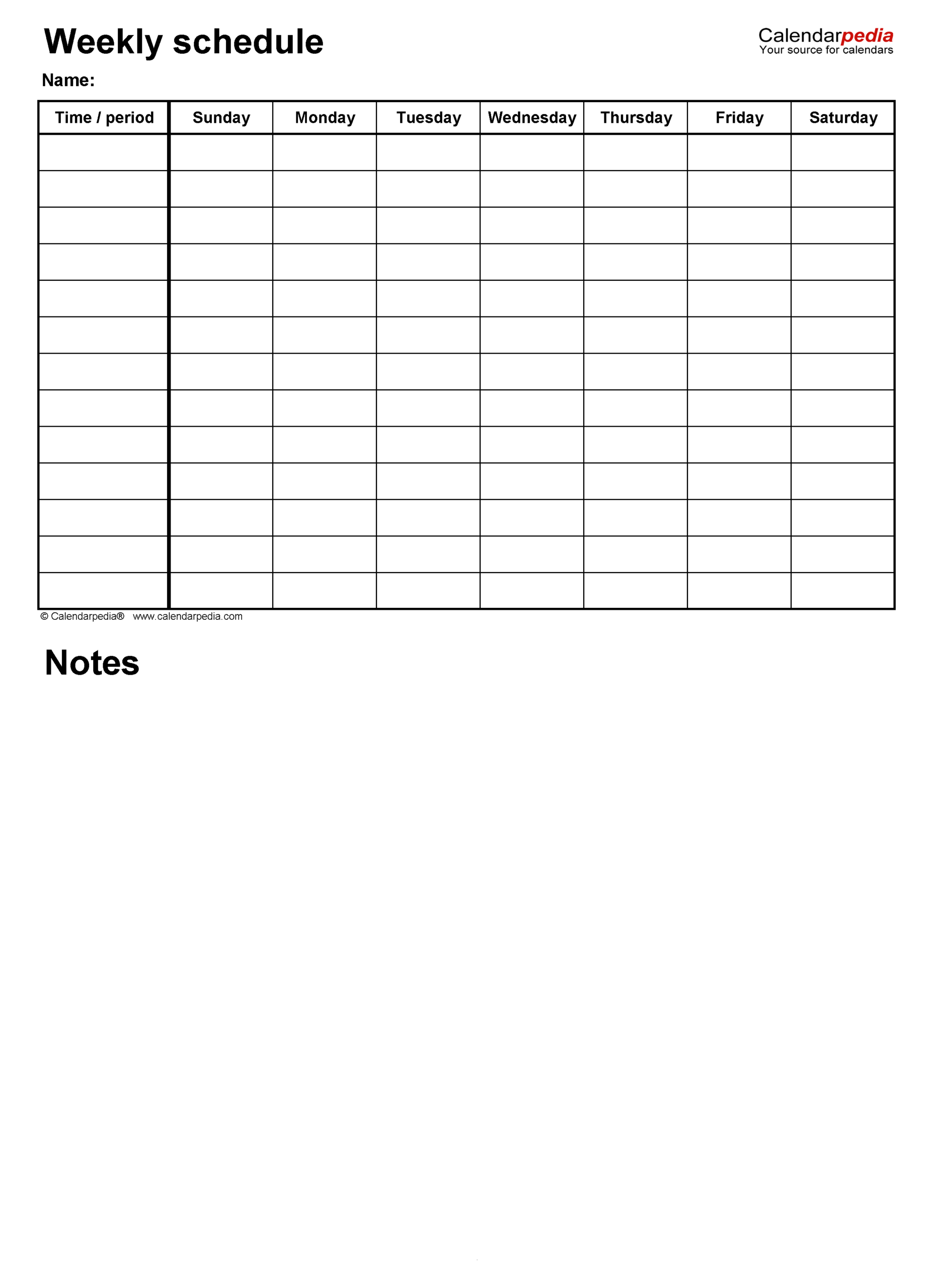 Free Weekly Schedules For Excel 18 Templates