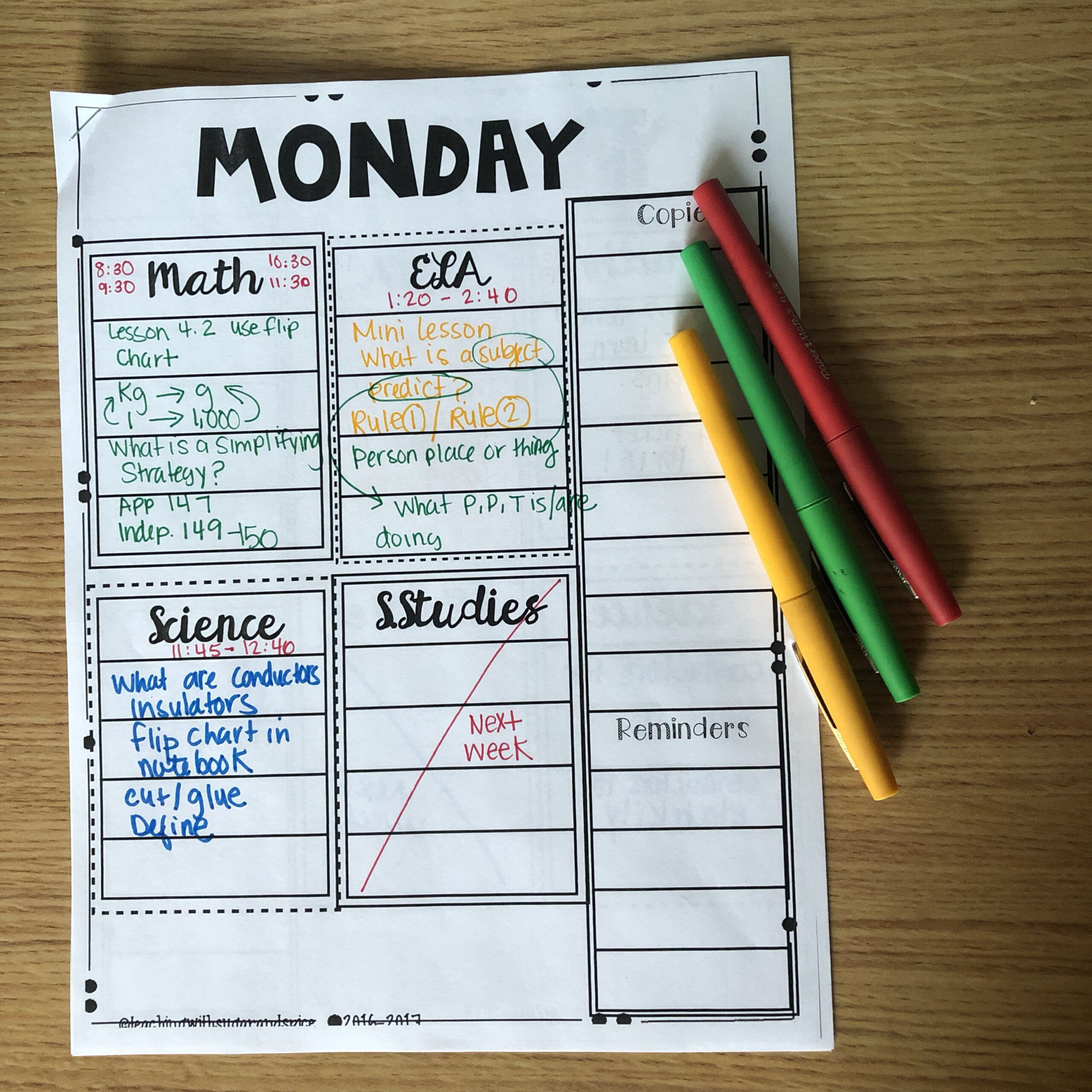 Monday Through Friday Lesson Plan Template #teacherplanner | Lesson