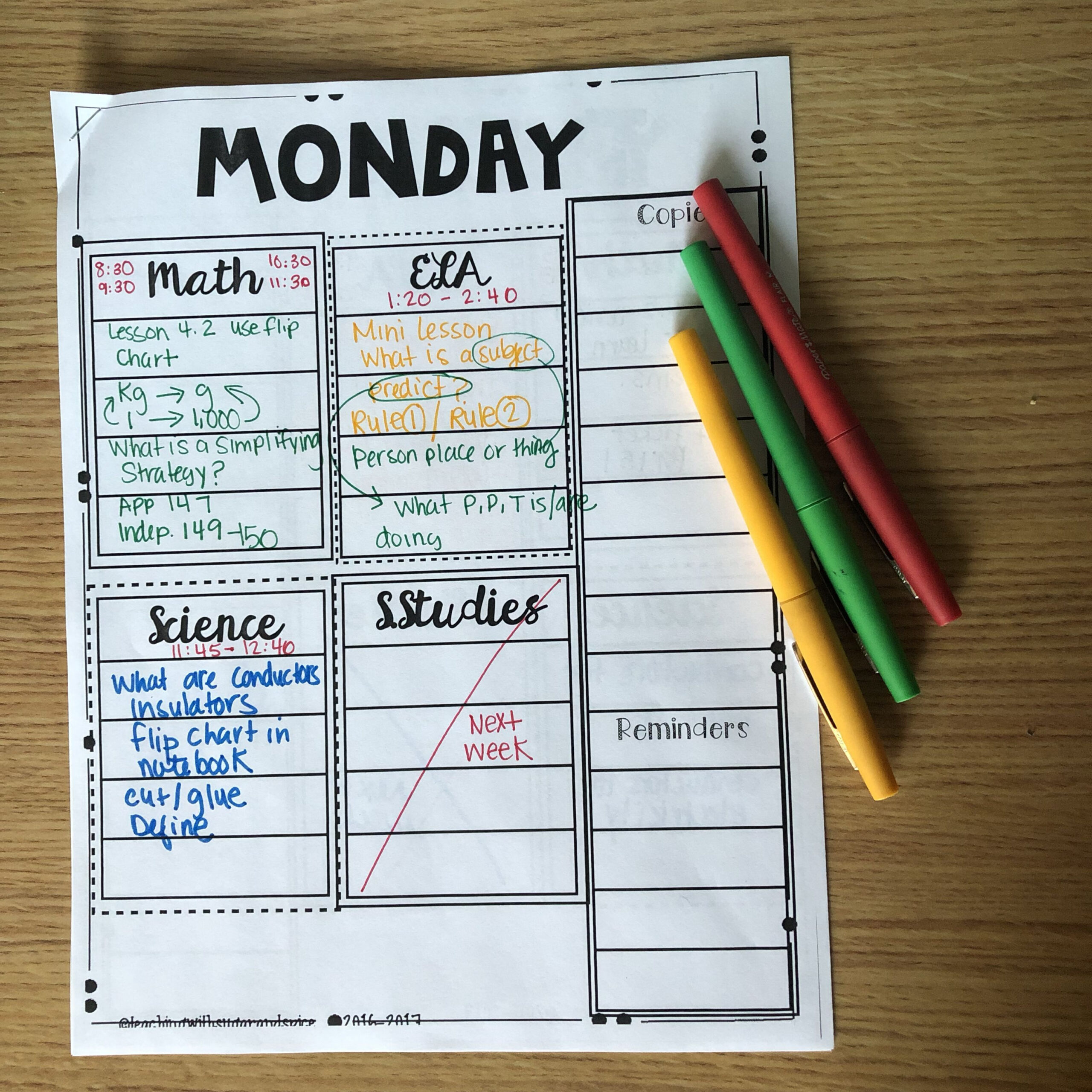 monday through friday lesson plan template #teacherplanner | lesson