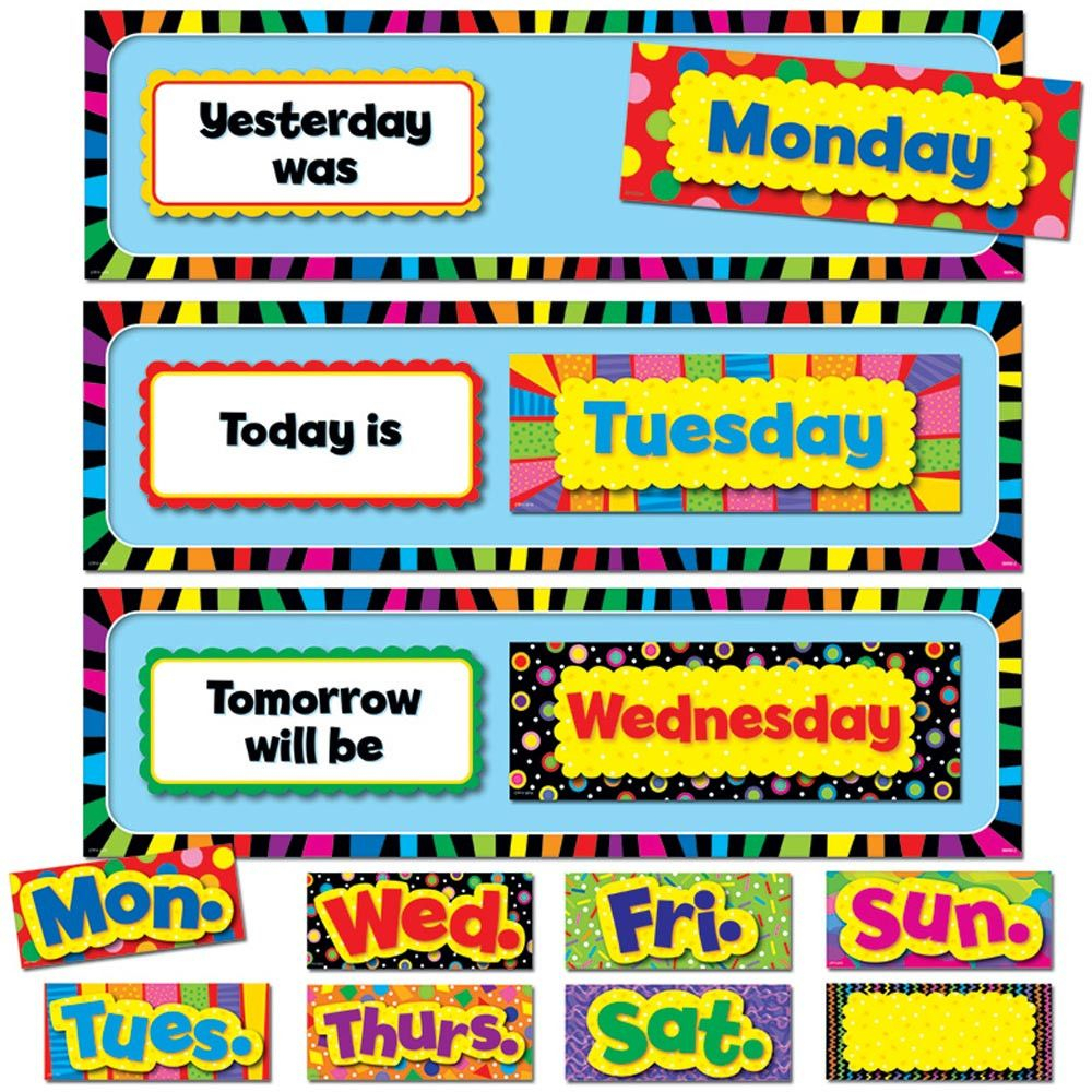 poppin&#039; patterns days of the week mini bulletin board ctp6916