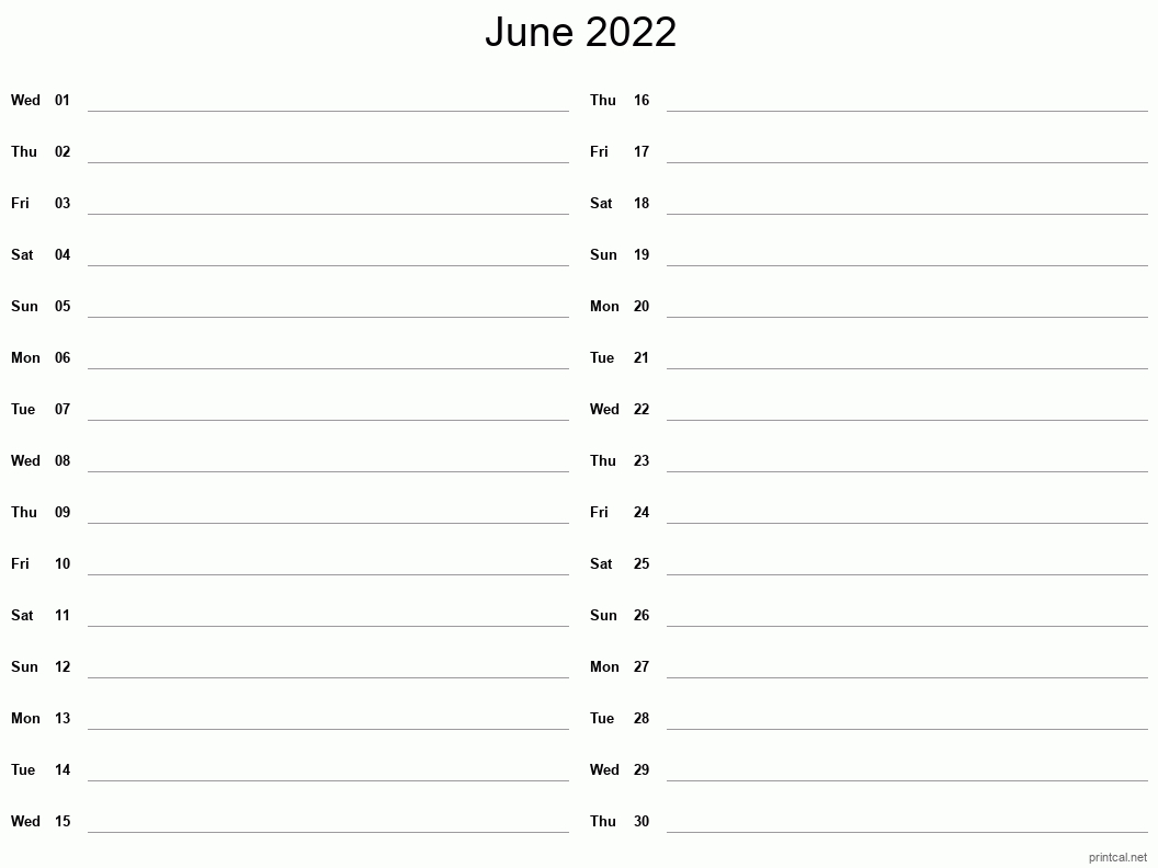 Printable June 2022 Calendar | Free Printable Calendars