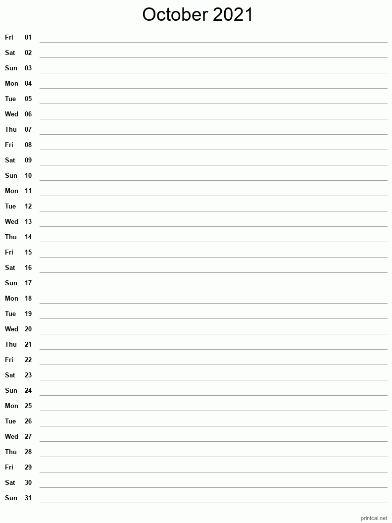 Printable October 2021 Calendar | Free Printable Calendars