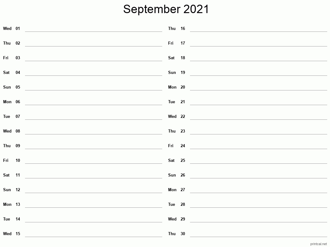Printable September 2021 Calendar | Free Printable Calendars