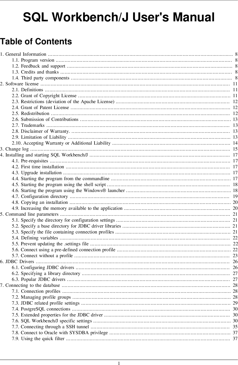 Sql Workbench/j User's Manual Sqlworkbench