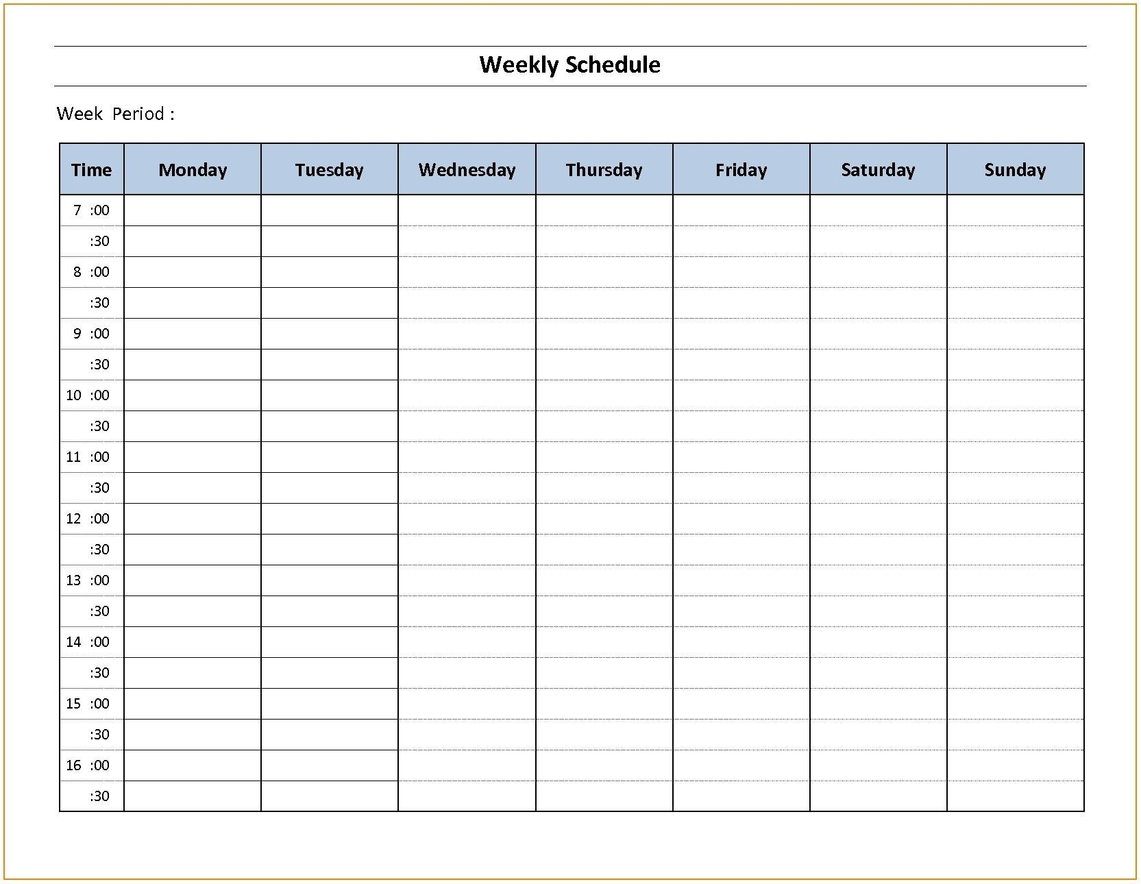 Weekly Schedule Monday Sunday In 2020 | Calendar Template, Weekly