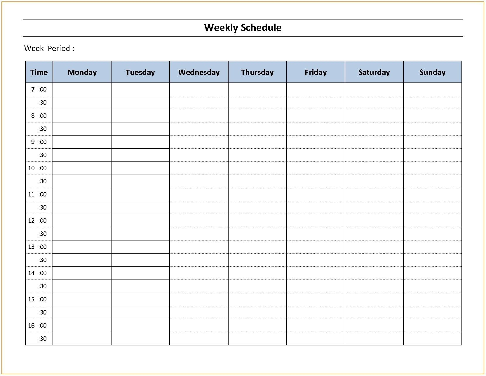 weekly schedule monday sunday in 2020 | calendar template, weekly