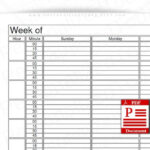 15 Minute Increment Schedule Template