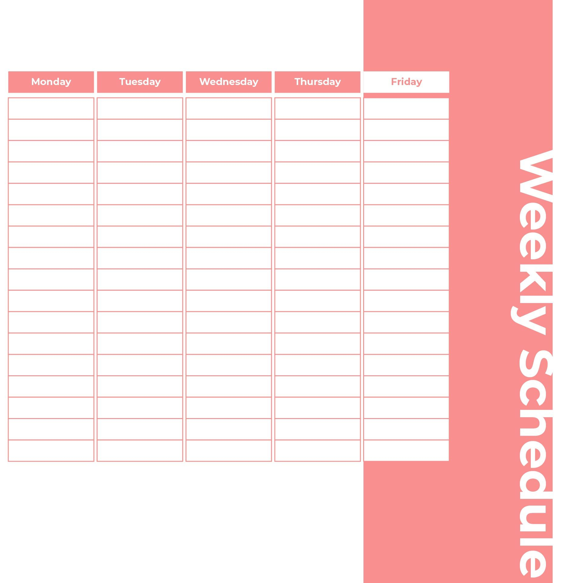 Monday Through Friday Planner - 11 Free Pdf Printables | Printablee