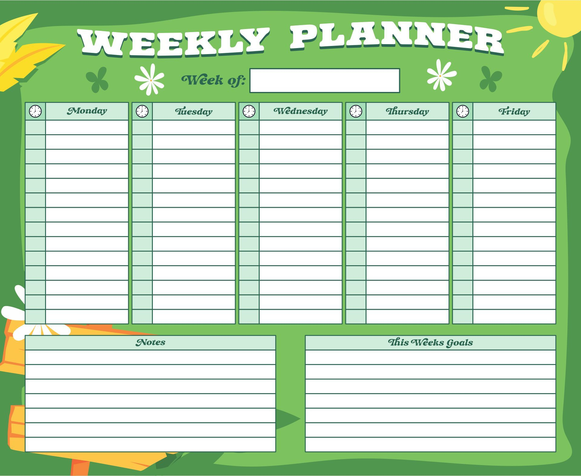 Monday Through Friday Planner - 11 Free Pdf Printables | Printablee