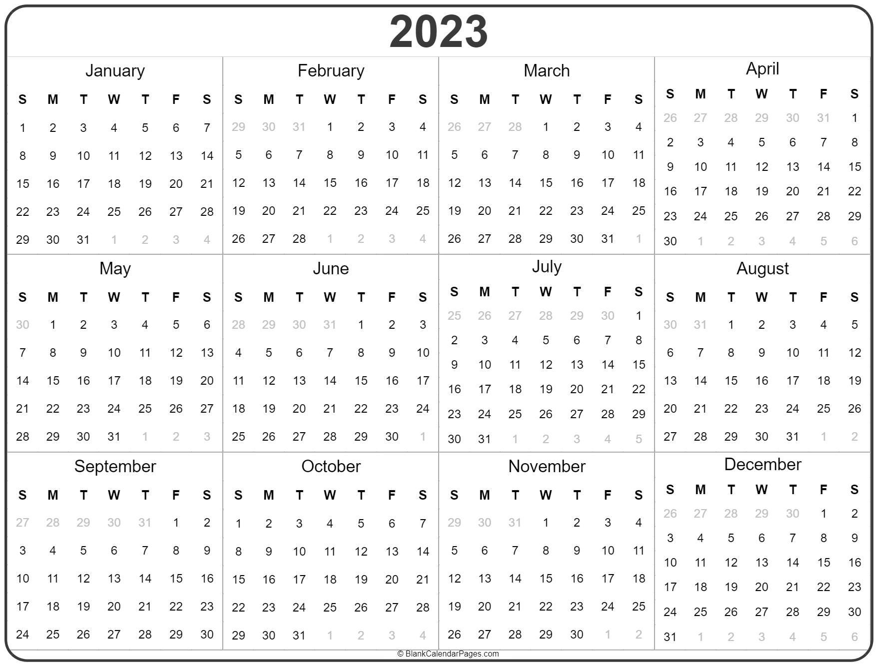 Printable Calendars Esl Flashcards - Free Printable Calendar 2023 Template In Pdf | Free