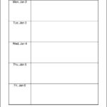 Printable Monday Through Friday Template | Example Calendar Printable
